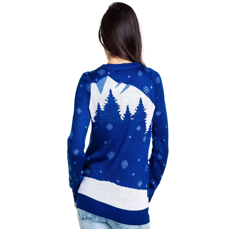 Romantic Women Christmas Sweater Round Neck